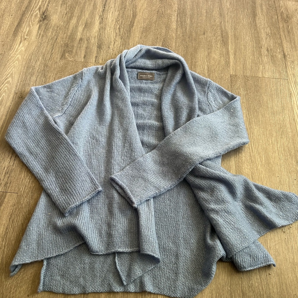 Wooden Ships Soft Blue Knit Cardigan